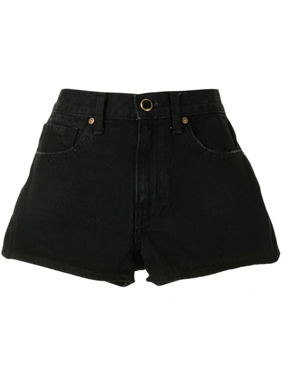 Shop Khaite Charlotte Mid-rise Denim Shorts In Black