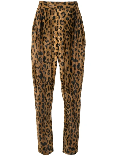 Shop Khaite The Magdeline Cheetah Print Trousers In Multicolour