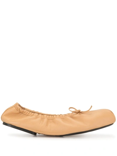 Shop Khaite The Ashland Ballerina Shoes In Brown