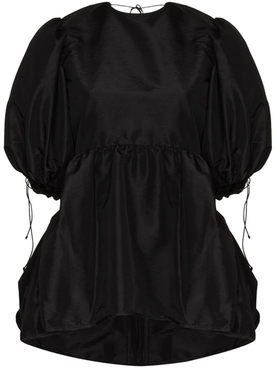 Cecilie Bahnsen Puff-sleeve Matelassé Blouse In Black | ModeSens