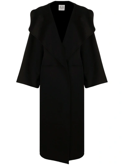 Shop Totême Oversized Wool-cashmere Coat In Black