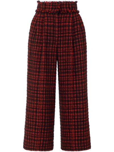 Shop Dolce & Gabbana Cropped Tweed Culottes In Red