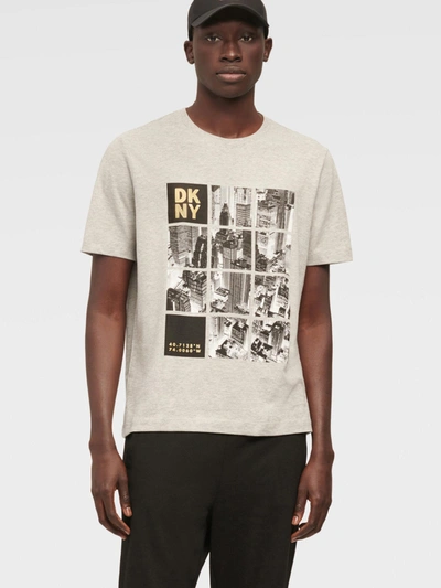 Shop Dkny Men's View From Above Graphic Tee - In Light Grey Hth