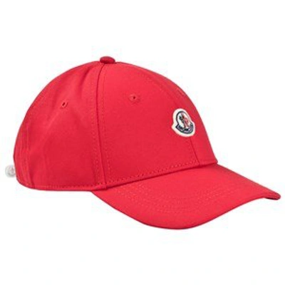 Shop Moncler Red Logo Baseball Cap