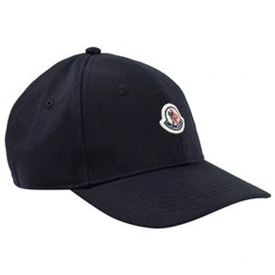 Shop Moncler Navy Logo Baseball Cap