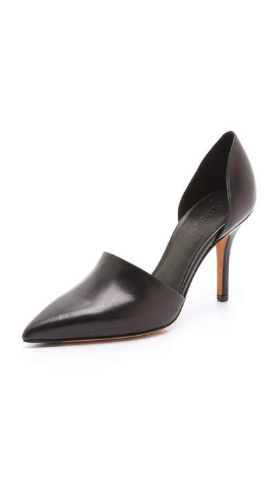 Vince Claire Choked Up Leather D'orsay Pumps In Black