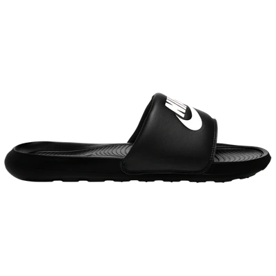 Nike Victori One Slides In Black And White In Black/white/black