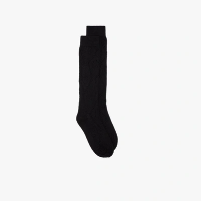 Shop Gucci Black Gg Knee-high Socks