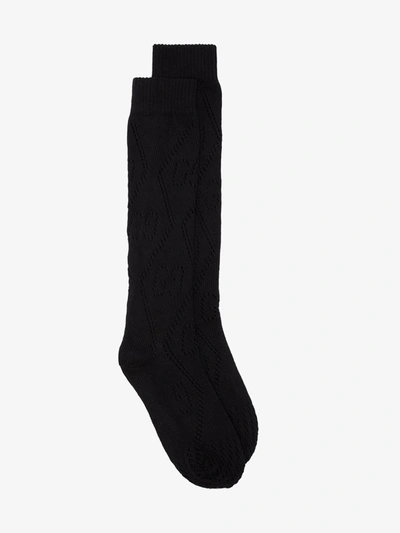 Shop Gucci Black Gg Knee-high Socks