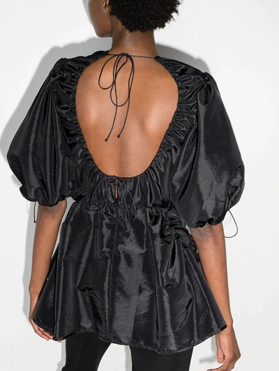Cecilie Bahnsen Puff-sleeve Matelassé Blouse In Black | ModeSens
