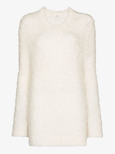Shop R13 Teddy Bear Oversized Wool Sweater In White