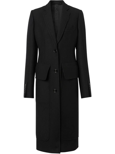 Shop Burberry Tailored Single-breasted Coat In Black