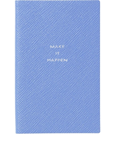 Shop Smythson Panama Notebook In Blue