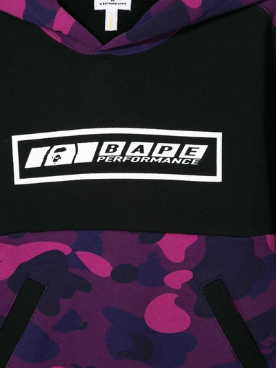 Shop A Bathing Ape Camouflage Print Hoodie In Purple