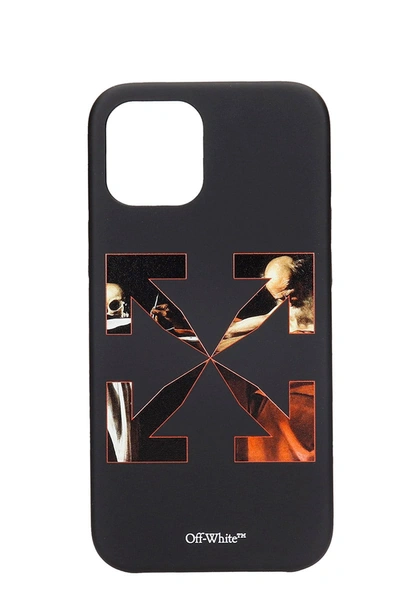 Shop Off-white Caravaggio Iphone 12 Pro Max Iphone / Ipad Case In Black Pvc