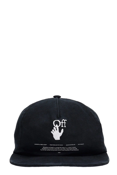 Shop Off-white Hand Off Hats In Black Cotton
