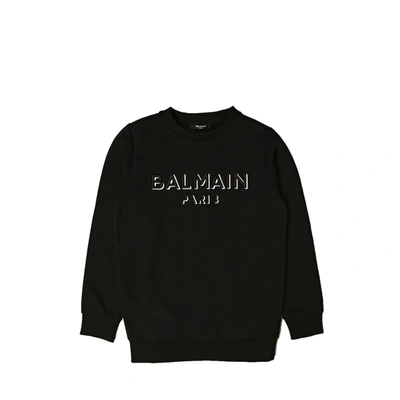 Shop Balmain Kids Felpa Nero Bambino