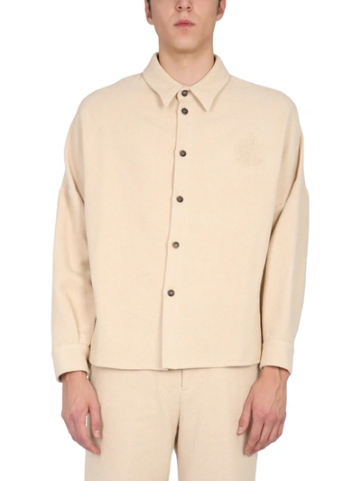 Shop Opening Ceremony Shirt Jacket With Logo In Bianco