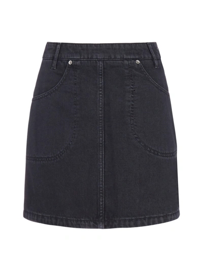 Shop Kenzo Denim Miniskirt In Black