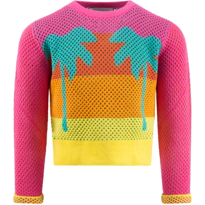 Shop Stella Mccartney Multicolor Sweater For Girl With Palms