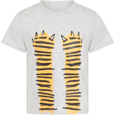 Shop Stella Mccartney Grey T-shirt For Kids With Paws