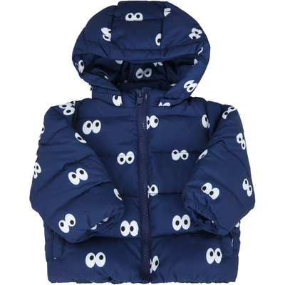 Shop Stella Mccartney Blue Jacket For Babykids With Eyes