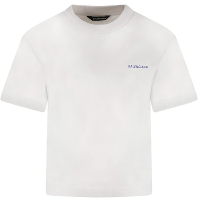 Shop Balenciaga Beige T-shirt For Kids With Logo