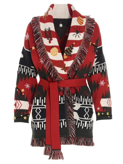 Shop Alanui Candy Cane Cardigan In Multicolor