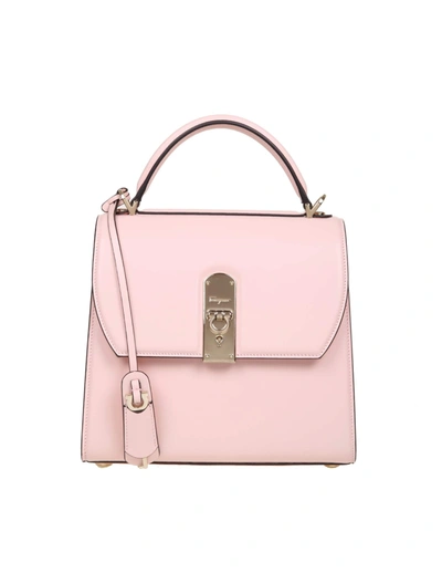 Shop Ferragamo Boxyz Leather Bag In Pink