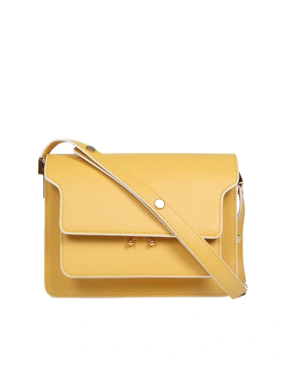 Shop Marni Trunk Bag In Leather In Camel