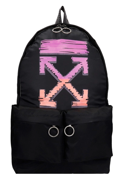 Shop Off-white Marker Backpack In Black Synthetic Fibers