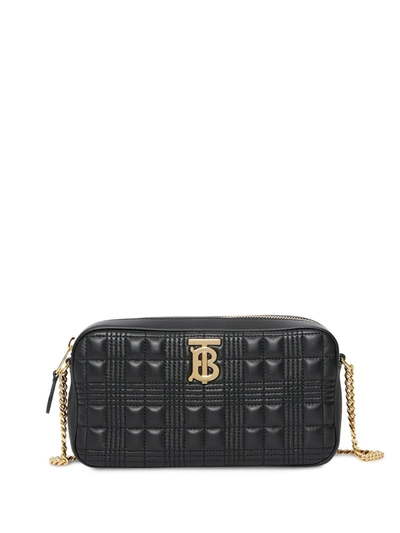 Shop Burberry Leather Camera Bag In Black