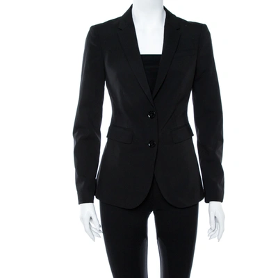 Pre-owned Burberry Black Wool Two Button Tailored Blazer S