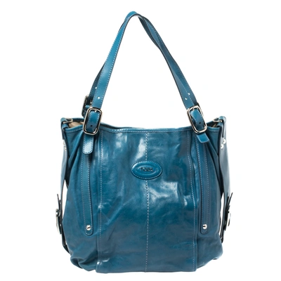 Pre-owned Tod's Blue Leather G-line Easy Sacca Tote