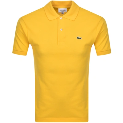 Shop Lacoste Short Sleeved Polo T Shirt Yellow