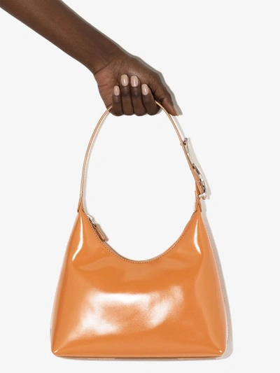Shop Staud Brown Scotty Leather Shoulder Bag