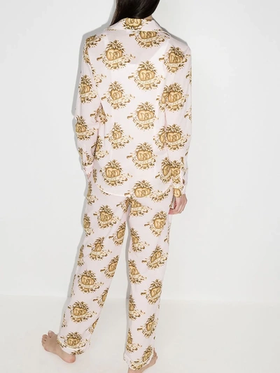 Shop Desmond & Dempsey Eros Pyjama Mit Herz-print In Rosa