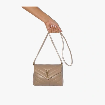 Shop Saint Laurent Monogram Mini Bag In Neutrals