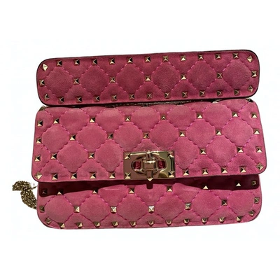Pre-owned Valentino Garavani Rockstud Spike Crossbody Bag In Pink
