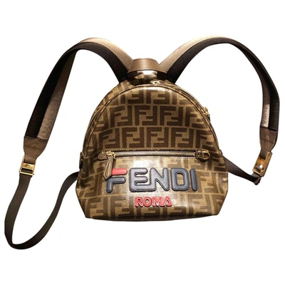 Pre-owned Fendi X Fila Fendi Mania Cloth Backpack In Brown