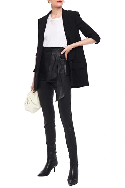 Shop J Brand + Elsa Hosk Friday Belted Stretch-leather Leggings In Black
