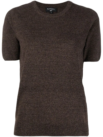 Shop N•peal Cashmere Knitted Top In Brown