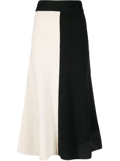 Shop Joseph Rib-knit Mid-length Skirt In Neutrals