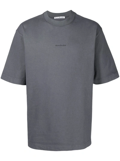 Shop Acne Studios Logo-print T-shirt In Grey