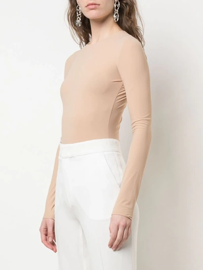 Shop Maison Margiela Long-sleeved Bodysuit In Neutrals