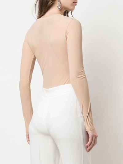 Shop Maison Margiela Long-sleeved Bodysuit In Neutrals