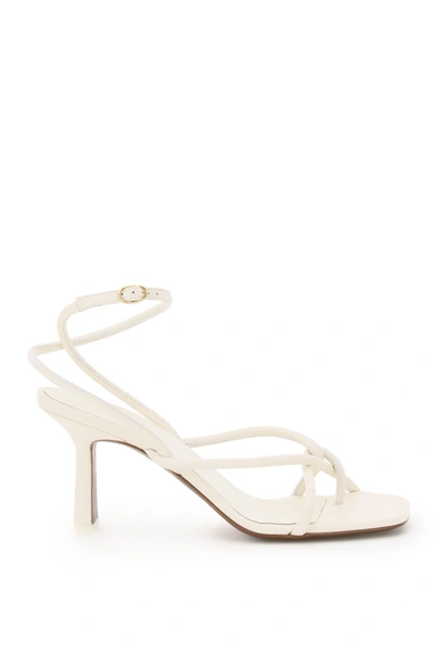 Shop Neous Alkes Leather Sandals In Cream (white)