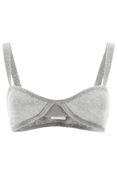 Shop Khaite Eda Bralette Top In Warm Grey (grey)
