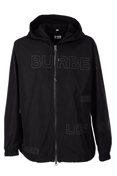 Shop Burberry Horseferry Print Shape-memory Taffeta Hooded Jacket Stretton In Black