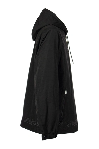 Shop Burberry Horseferry Print Shape-memory Taffeta Hooded Jacket Stretton In Black